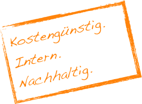 Kostengünstig. 
Intern. 
Nachhaltig.